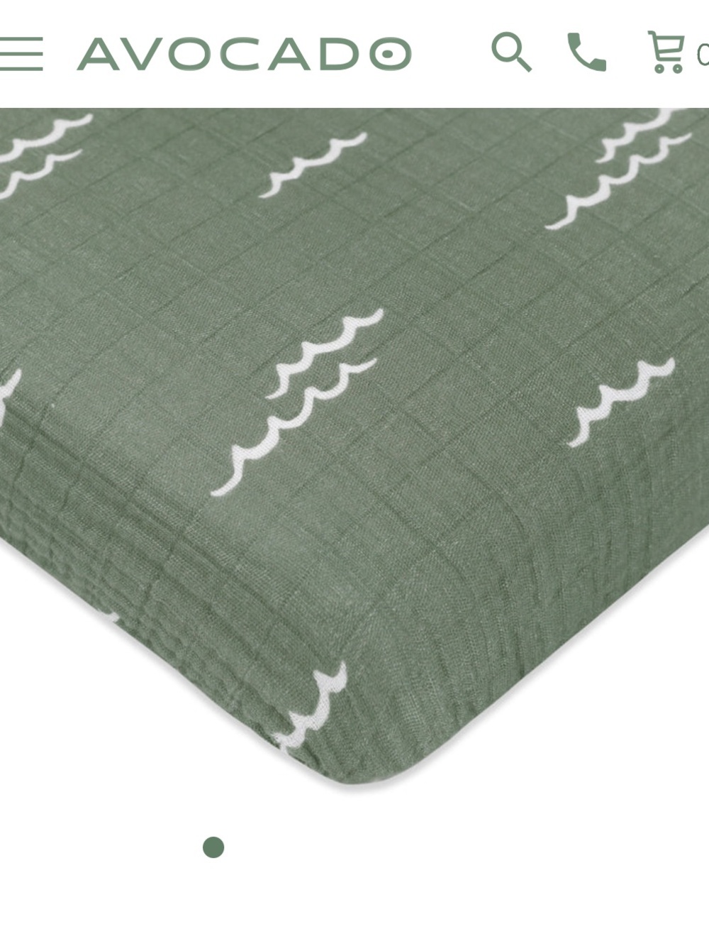 Green Muslin Mini Crib Sheet in GOTS-Certified Organic Muslin Cotton-Ocean Waves